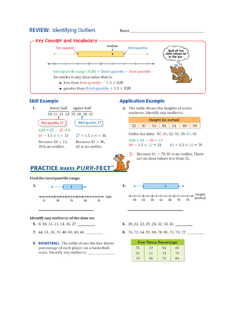 Math HW Dec 9 - DM - IQR and Outliers | PDF