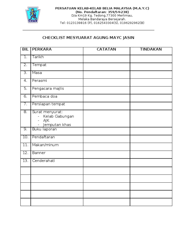 Checklist | PDF