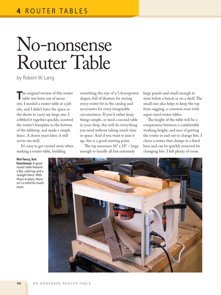 Simple DIY Router Table Plans | PDF | Drill | Manufactured Goods