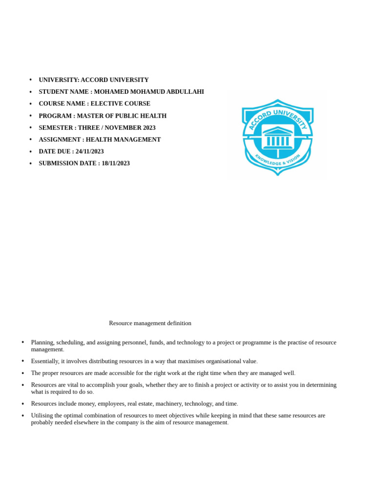 Resource Management | PDF | Resource Management | Business Economics