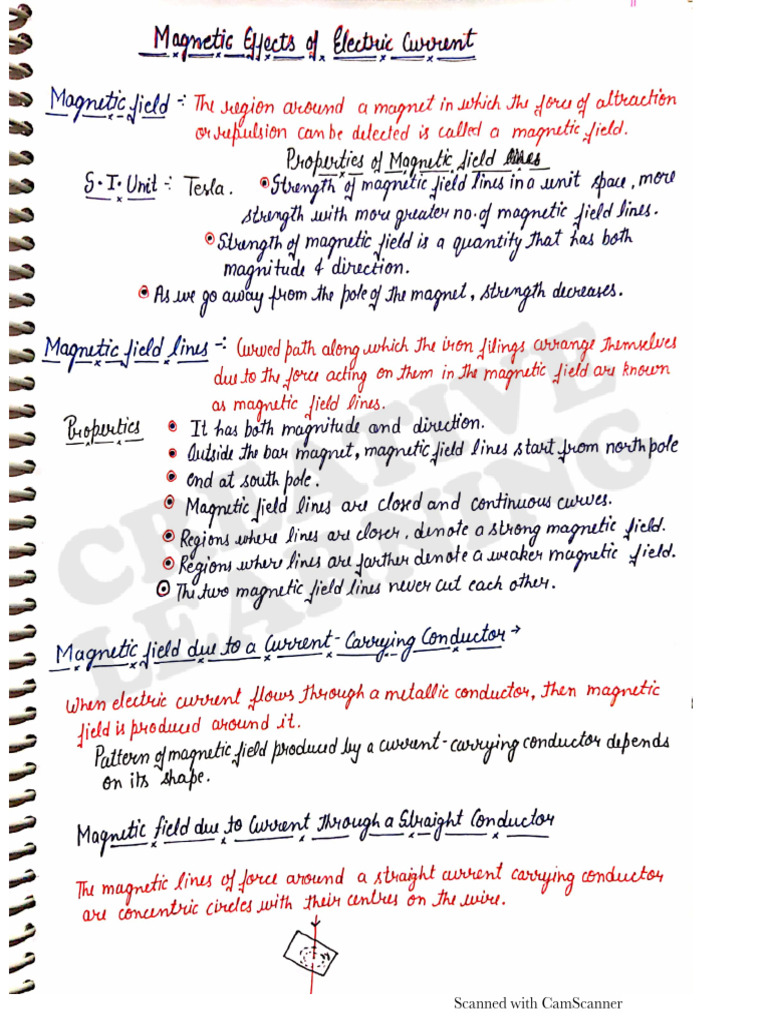 Chapter 13 Magnetic Effects of Electric Current | PDF