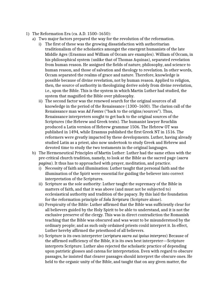 Hermeneutics - History of Interpretation 3 | PDF | Bible | Sola Scriptura