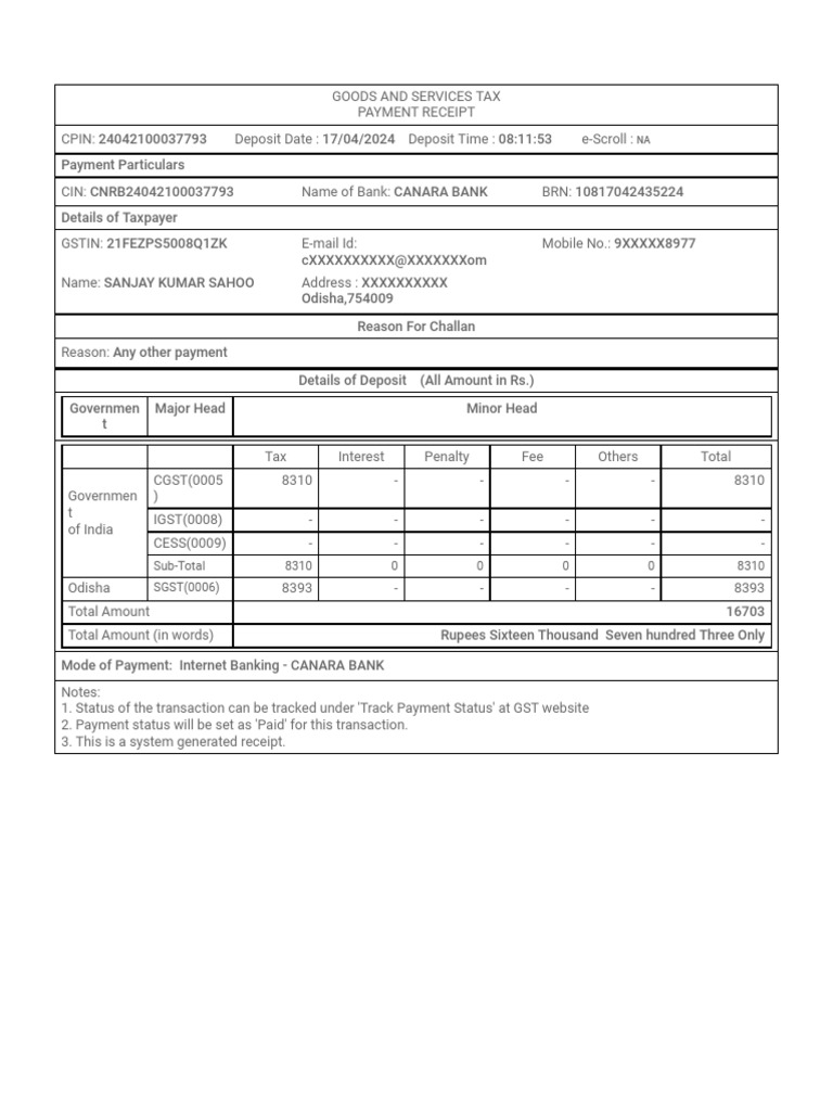 GST-Challan Receipt | PDF