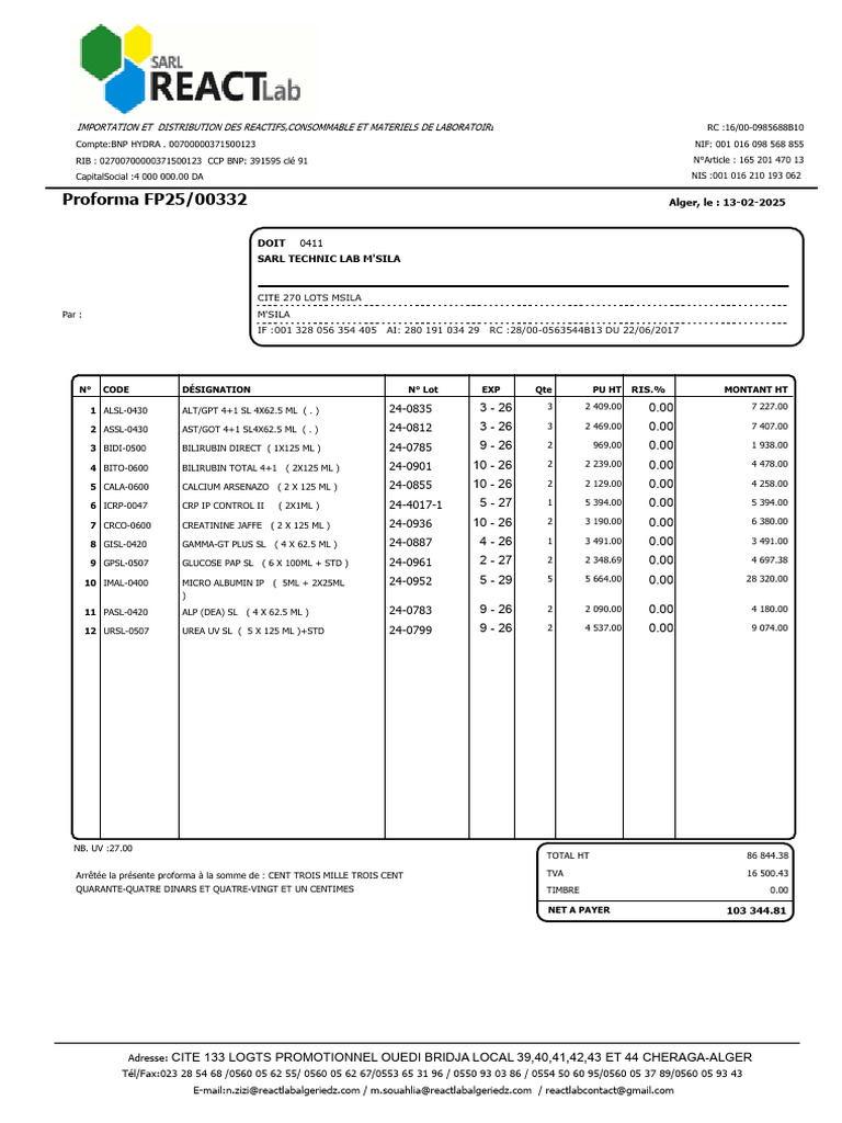 Importation de Matériel de Laboratoire | PDF