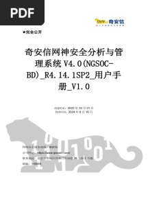 用户手册_奇安信网神安全分析与管理系统V4.0(NGSOC-BD)_R4.14.1_V1.0