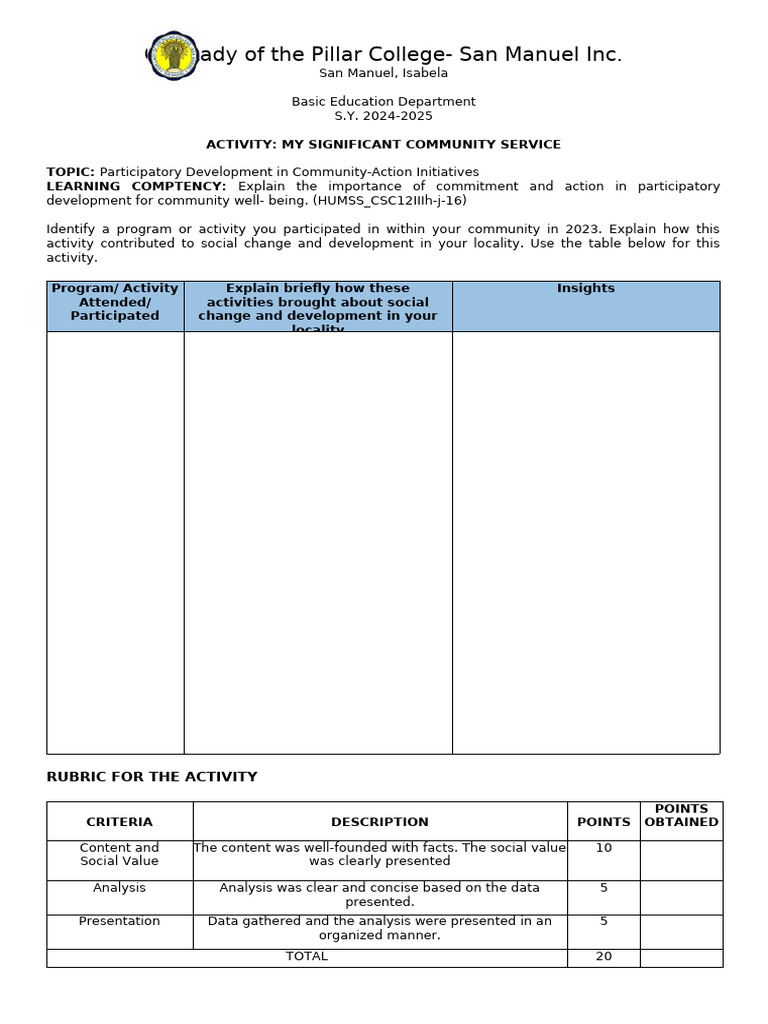 Cesc - Activity - Participatory | PDF