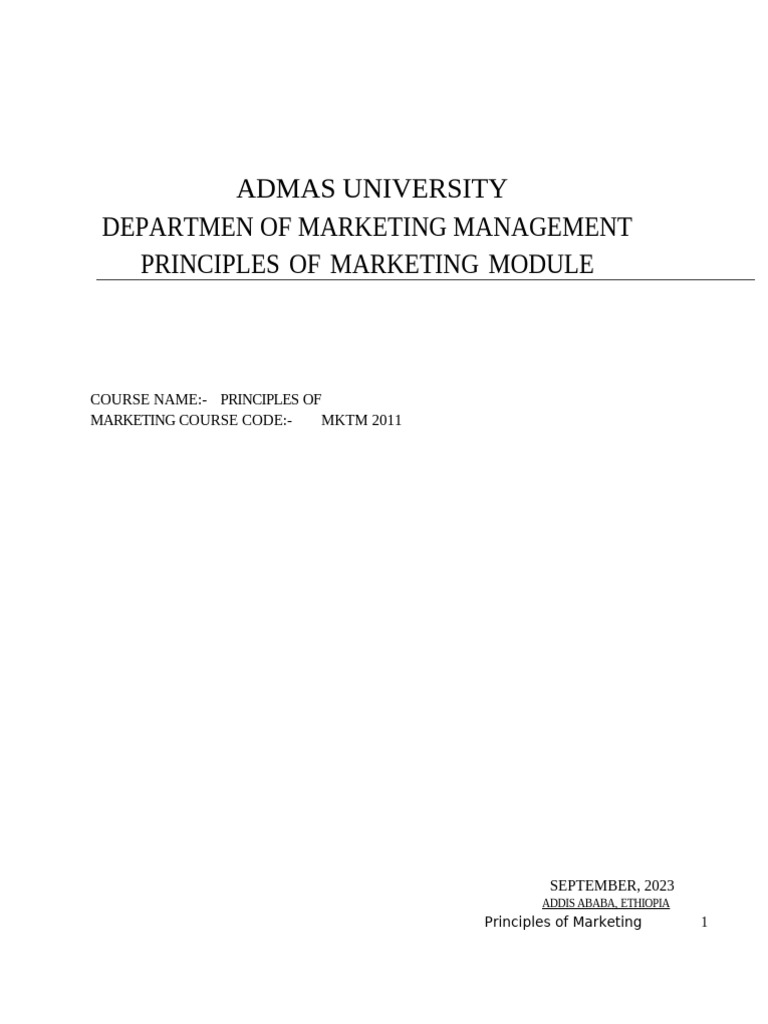 Principles of Marketing Full Module | PDF