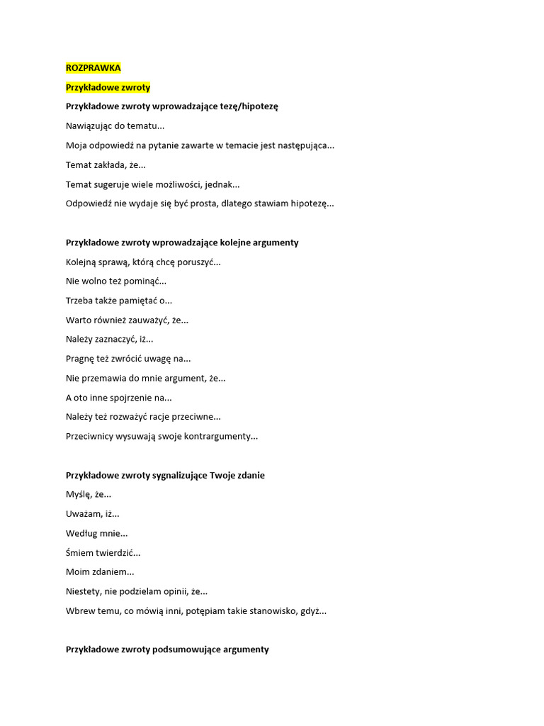 ROZPRAWKA | PDF