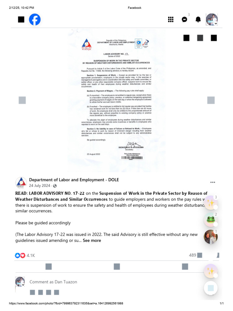 Work Suspension Advisory No. 17-22 | PDF