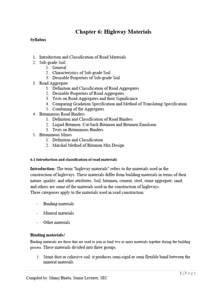 Chapter 6 Highway Materails SEC Notes | PDF | Construction Aggregate ...