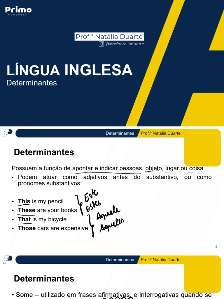 AULA 3 (RABISCADO) Determinantes | PDF