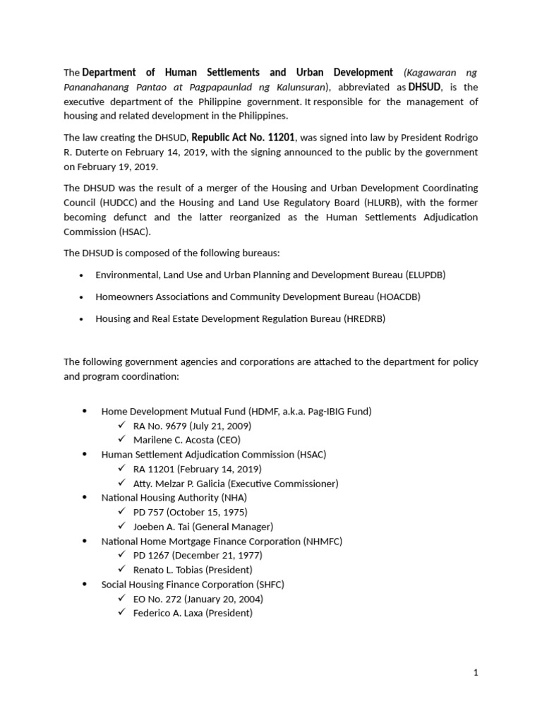 DHSUD | PDF | Securitization | Mortgages