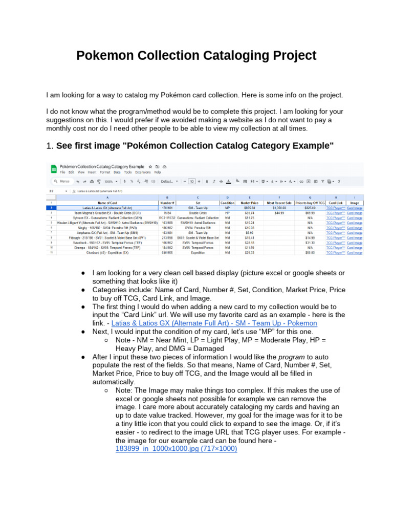 Pokémon Card Collection Cataloging Guide | PDF | Computing