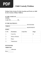 Child Custody Petition Format | PDF | Child Custody | Affidavit