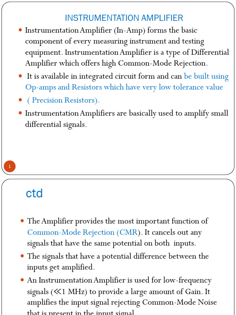 Instrumentation Amp | PDF | Operational Amplifier | Amplifier