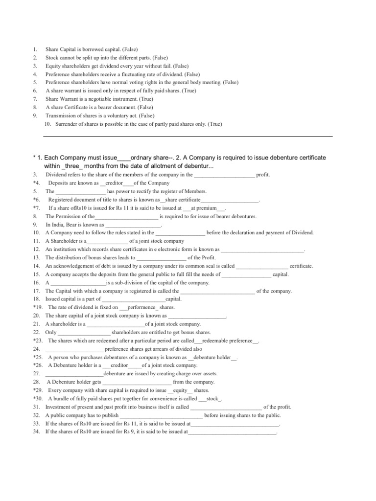 Each company must issue ordnary share 2 a company is required to