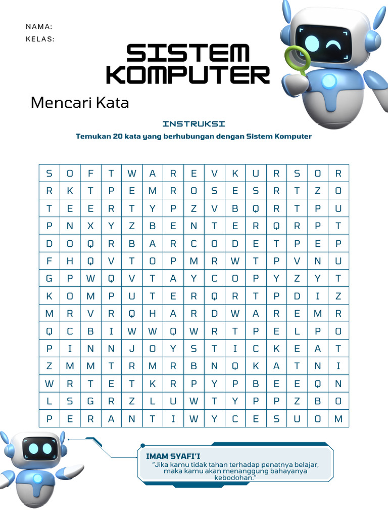 Teka-Teki Kata Sistem Komputer | PDF