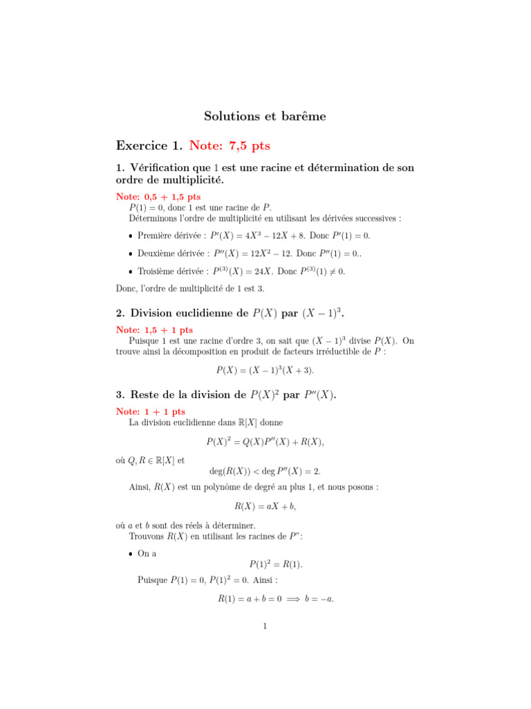 Solutions d'exercices de mathématiques avancées | PDF | Algèbre ...
