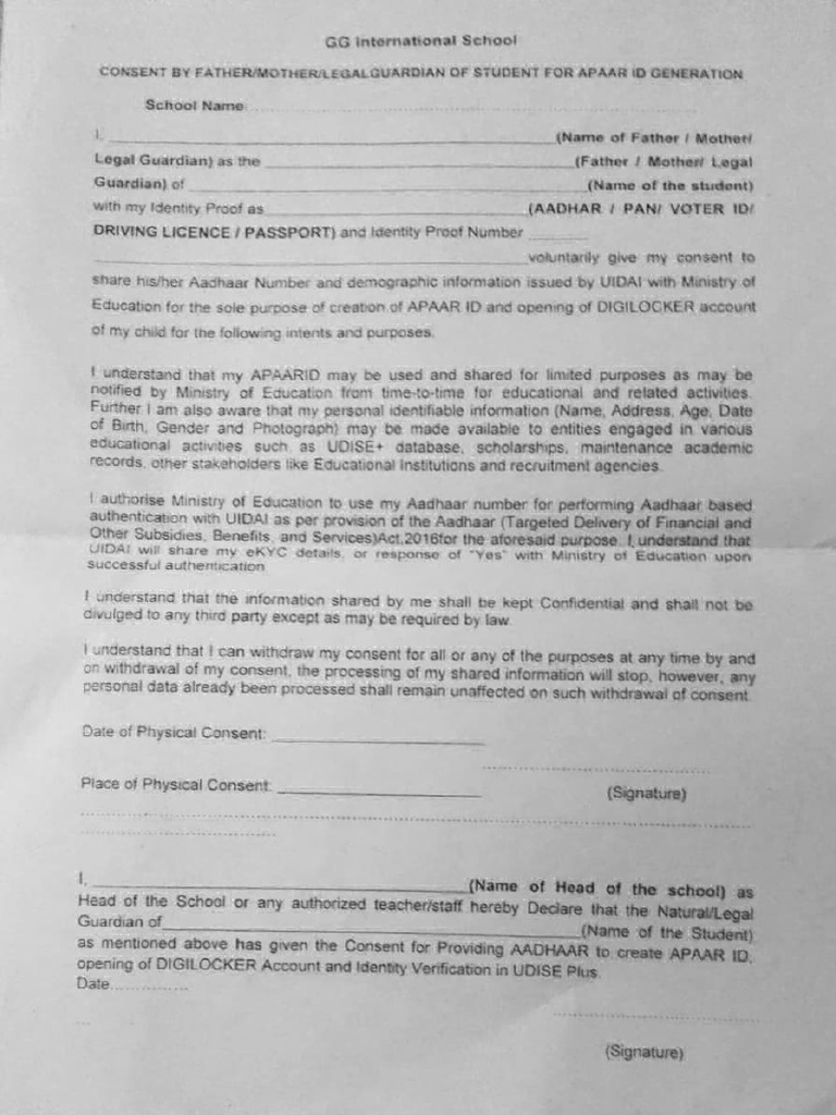 Parent Consent for Student ID Creation | PDF | Access Control | Privacy