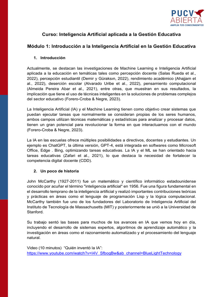 IA en la Gestión Educativa: Innovación y Retos | PDF | Inteligencia ...