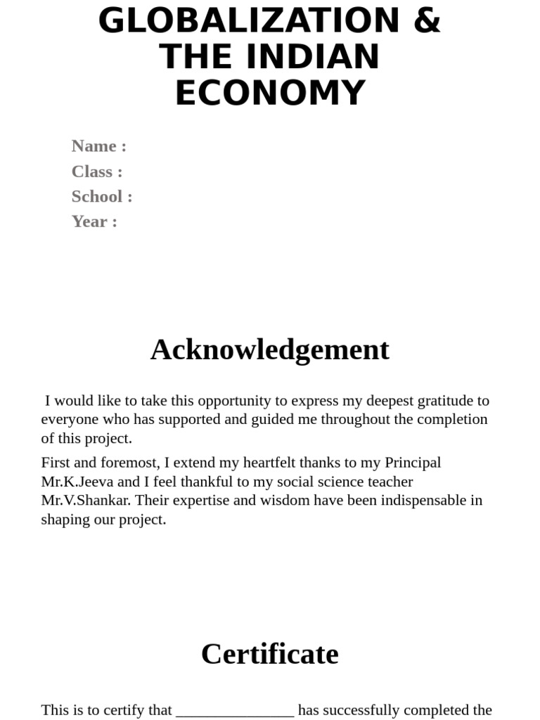 Globalisation & The Indian Economy | PDF | Globalization | World Trade ...