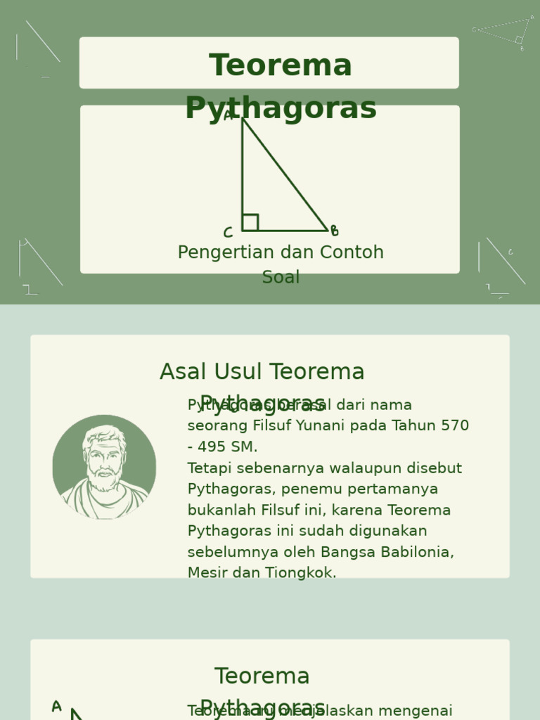 Teorema Pythagoras: Pengertian dan Asal Usul | PDF