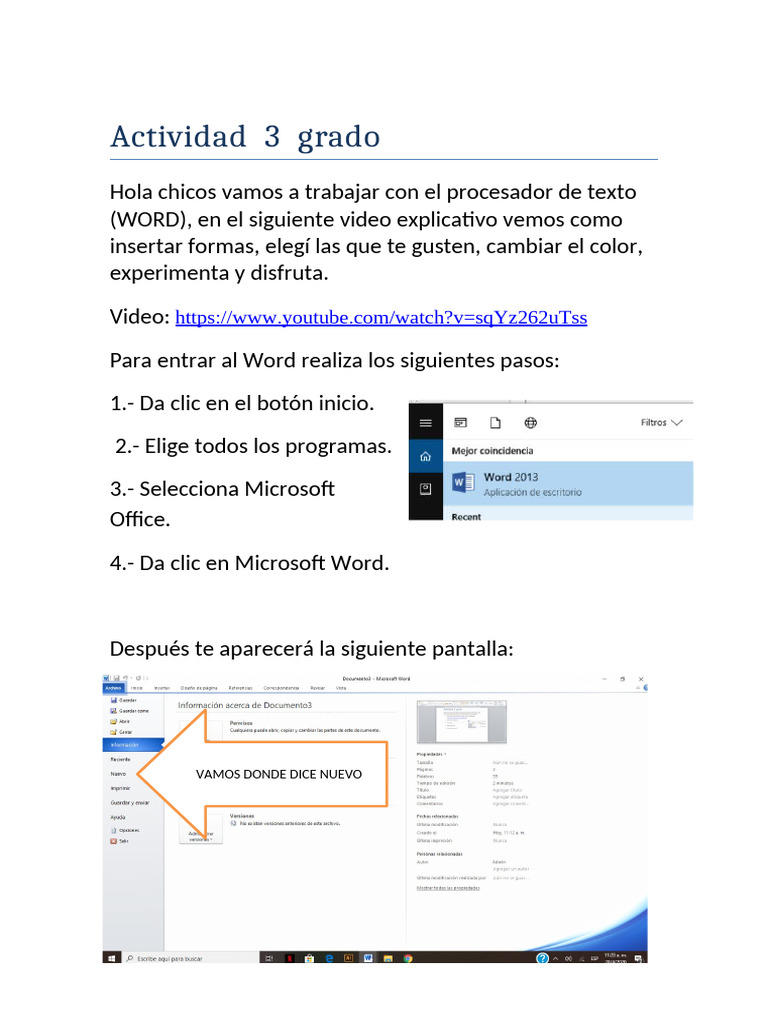 Actividad De Word Insertar Formas Pdf