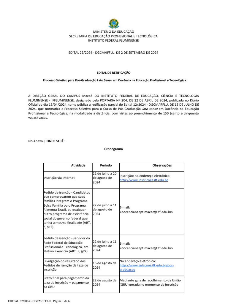 Edital 22-2024 - Dgcm-Ifflu, de 2 de Setembro de 2024-1 | PDF | Pós ...