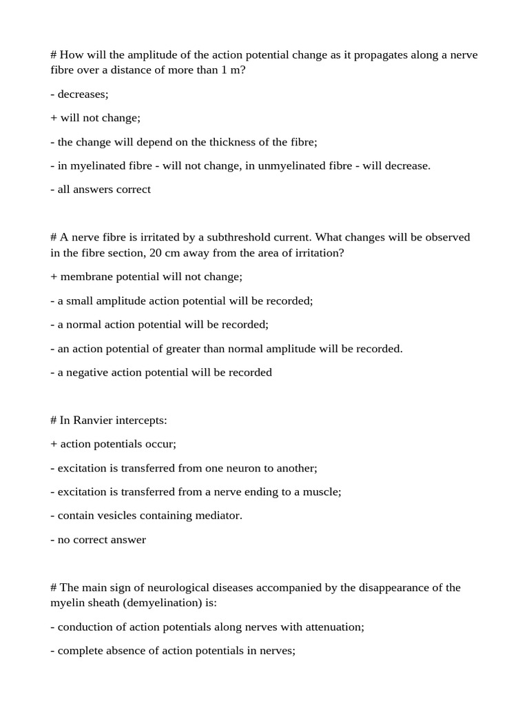 Physio | PDF | Action Potential | Chemical Synapse