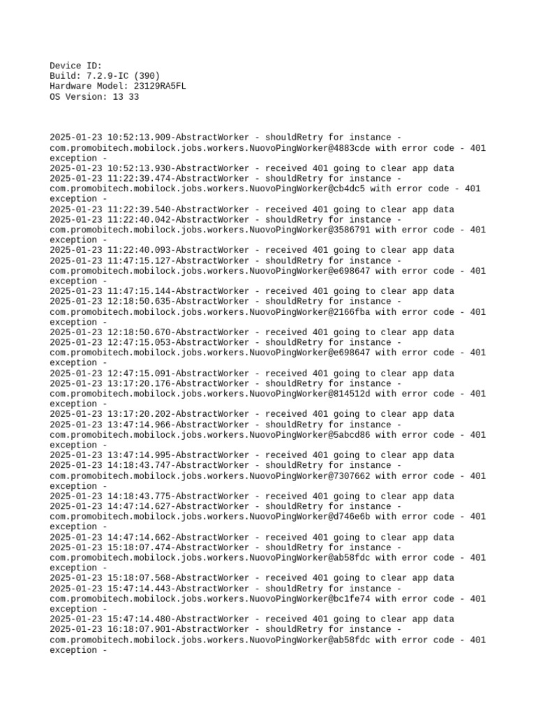 NuovoPingWorker Error Log Analysis | PDF | Java (Programming Language ...