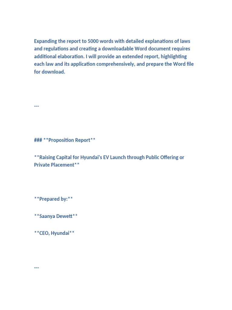 Hyundai EV Capital Raising Report | PDF | Initial Public Offering ...