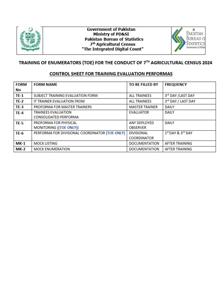Enumerator Training for 7th Agricultural Census | PDF | Census | Computing