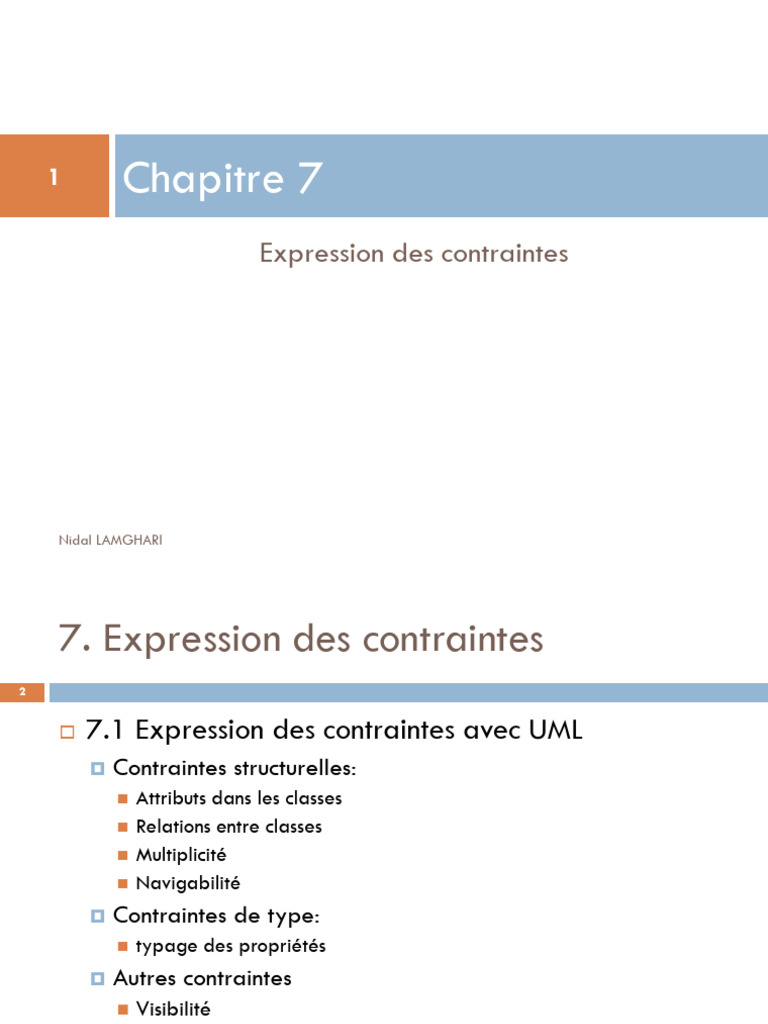 Expression des contraintes en UML et OCL | PDF | Langage de ...