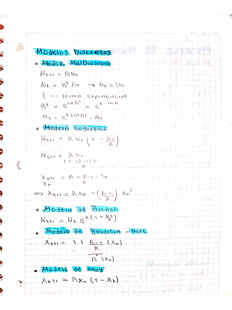Biomatemática Apuntes | PDF