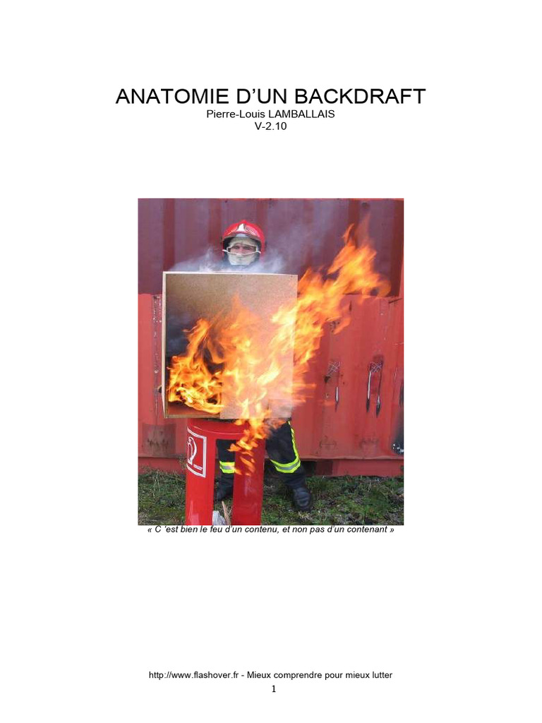 Analyse détaillée du backdraft en incendie | PDF | Plaie | Fumée