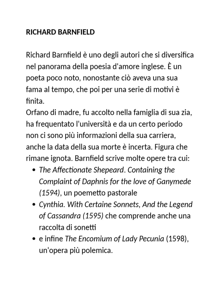 Richard Barnfield | PDF