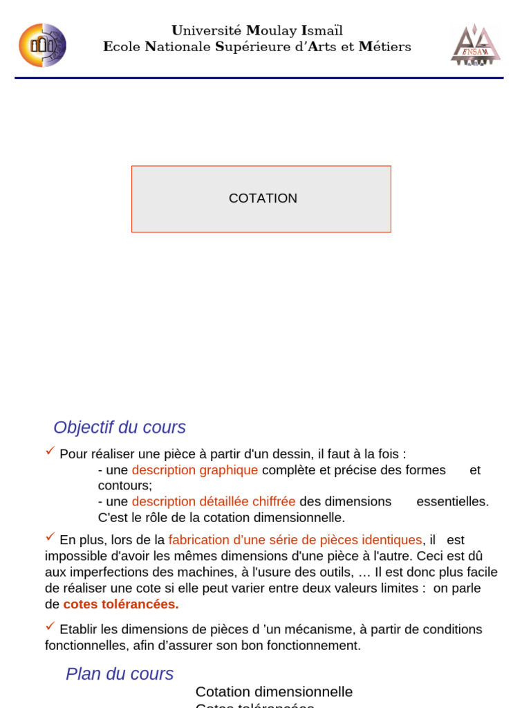 Cotation Dimensionnelle et Fonctionnelle | PDF