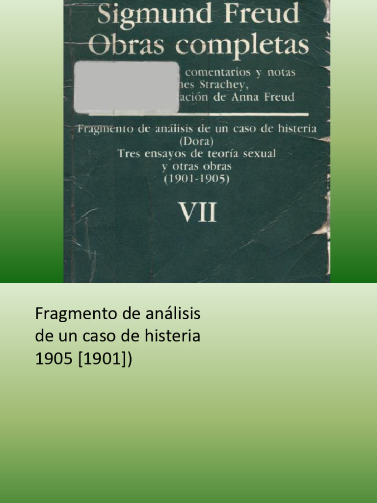 Análisis del Caso Dora de Freud | PDF | Sigmund Freud | Mente inconsciente
