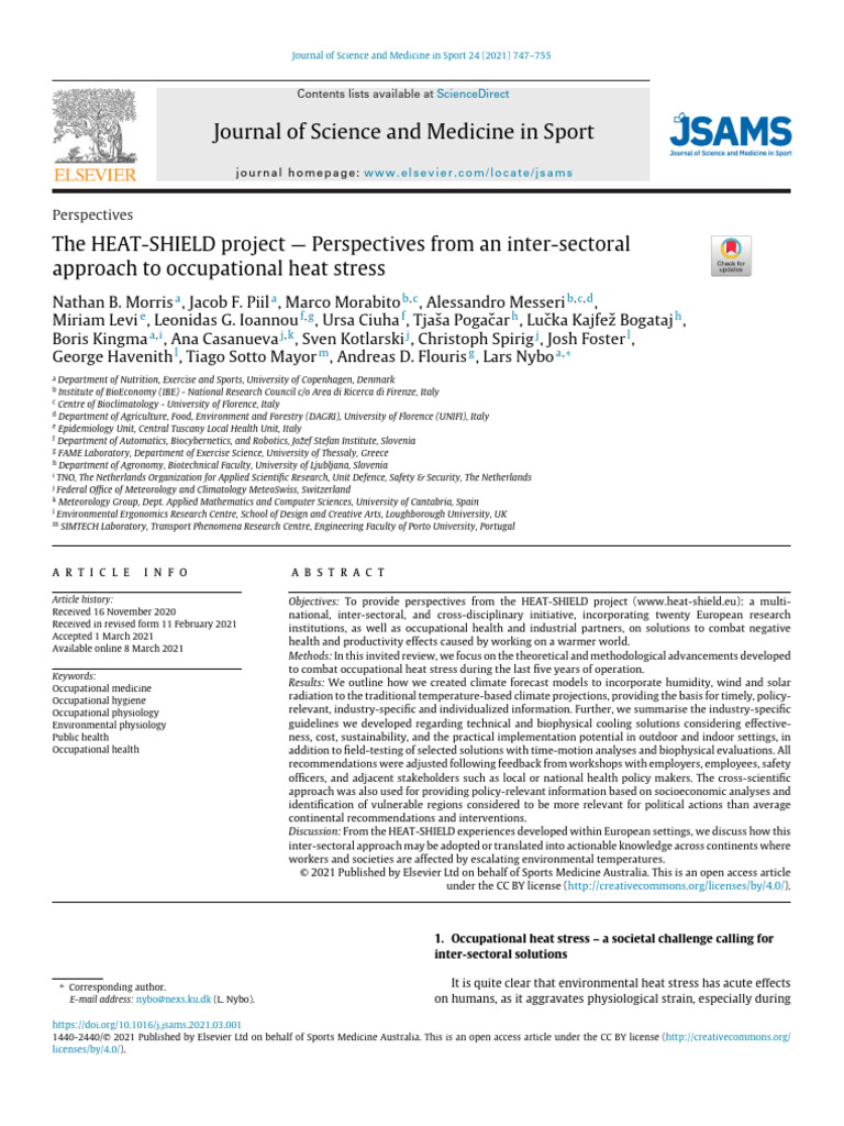 The HEAT SHIELD Project — Perspectives From | PDF | Hyperthermia | Heat ...