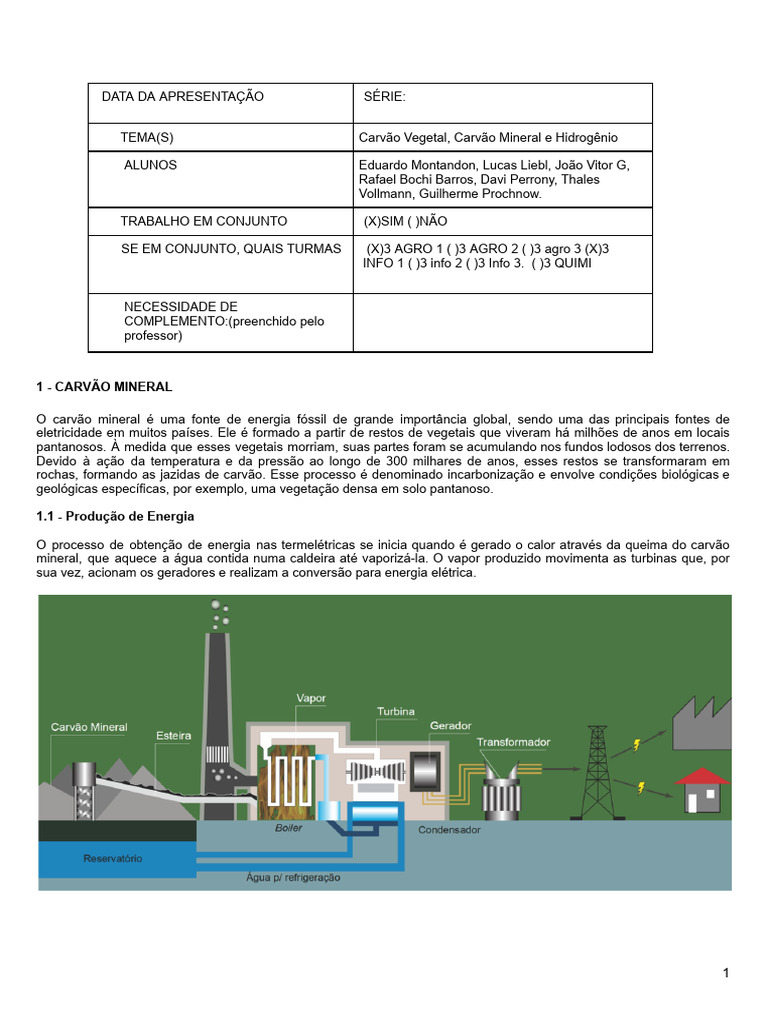 Carvão Mineral: Características e Impactos | PDF | Energia renovável ...