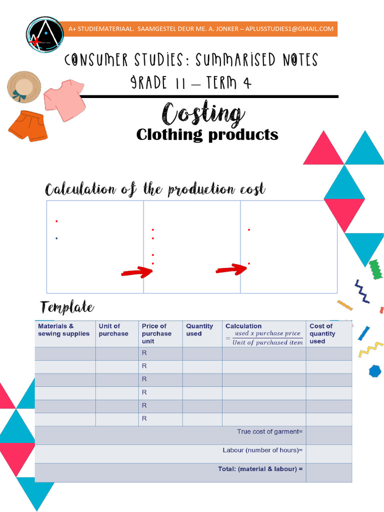 Costing - Clothing Products | PDF | Copyright Infringement | Clothing