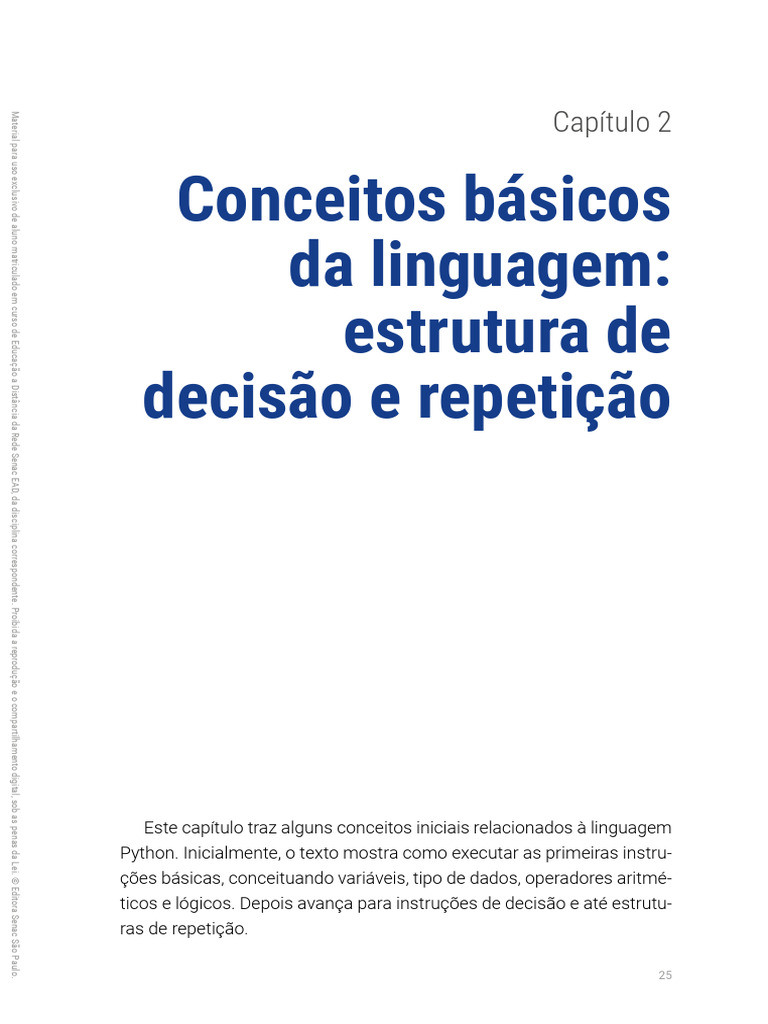 Conceitos Básicos de Python: Decisão e Repetição | PDF | Python ...