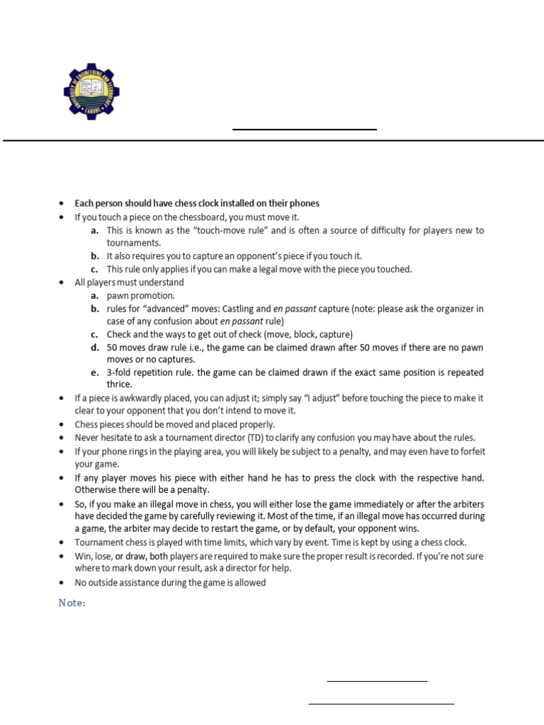chess-rules[1] | PDF | Chess | Abstract Strategy Games