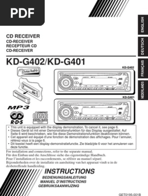KD-G402/KD-G401: Instructions | PDF | Cooking, Food & Wine | Computers