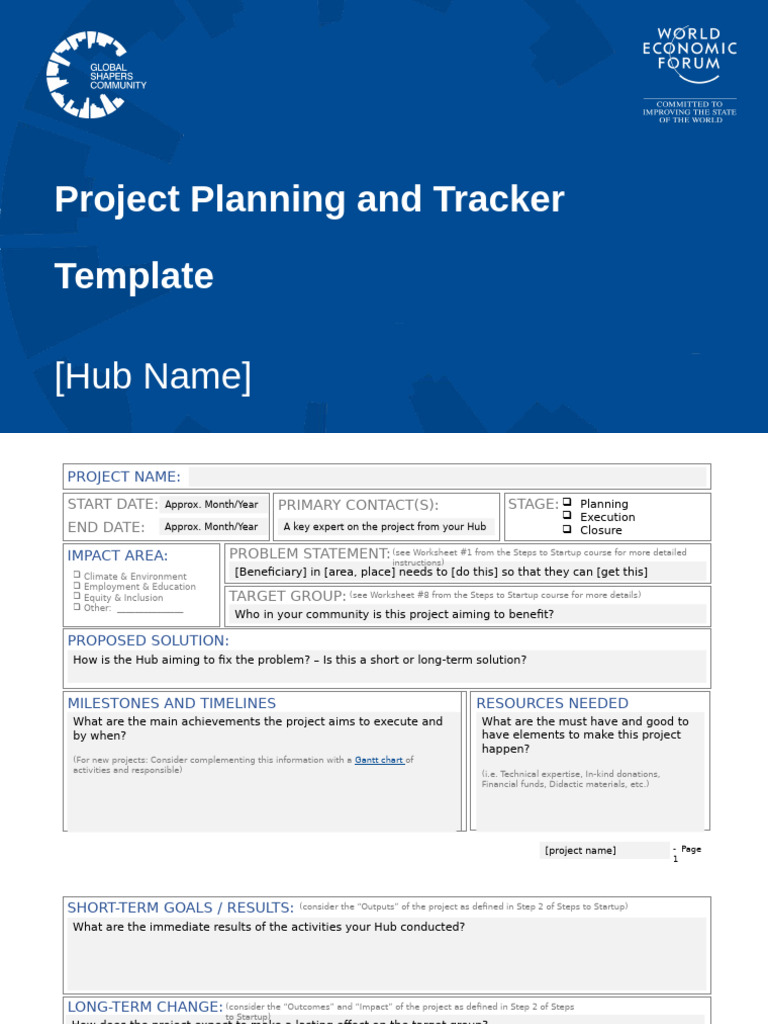 Impact Officer - Project Planning Template | PDF | Startup Company ...