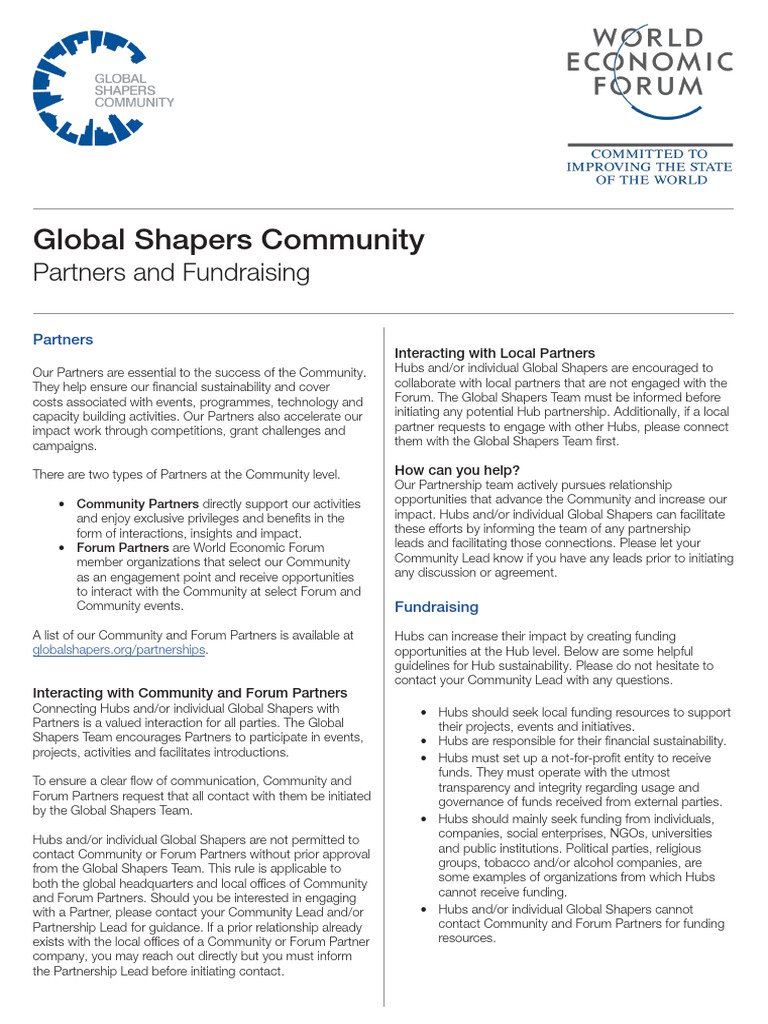 WEF GSH Funding Guidelines | PDF | World Economic Forum | Economies