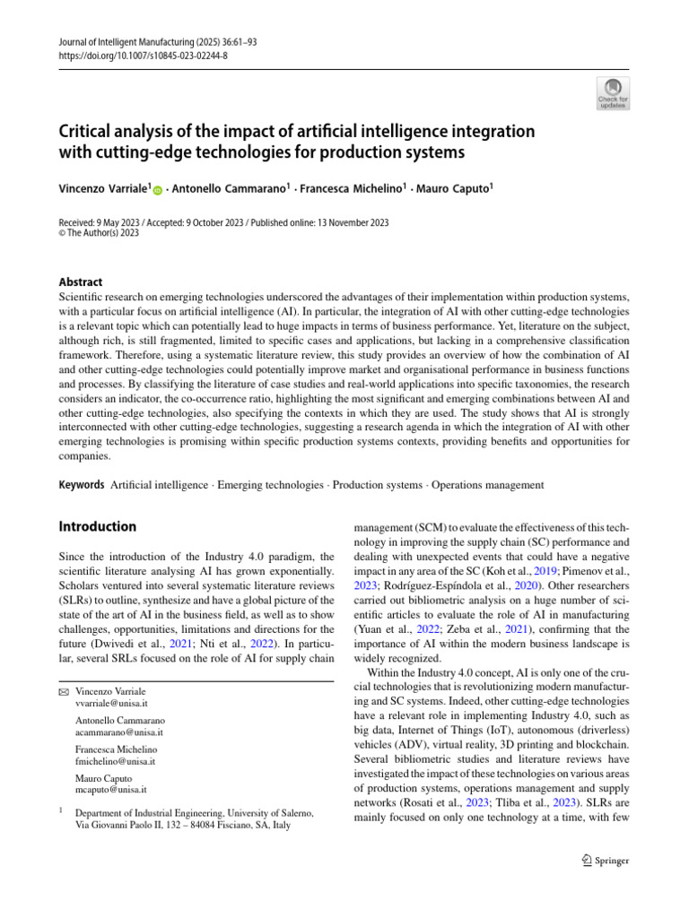Critical Analysis of The Impact of Artificial Intelligence Integration ...