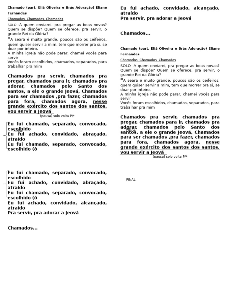 Chamado | PDF