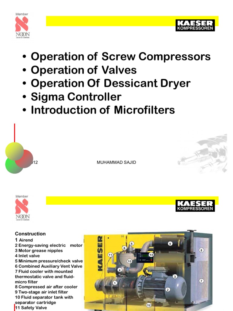 Kaeser Compressor Temperature Guide | PDF | Valve | Filtration