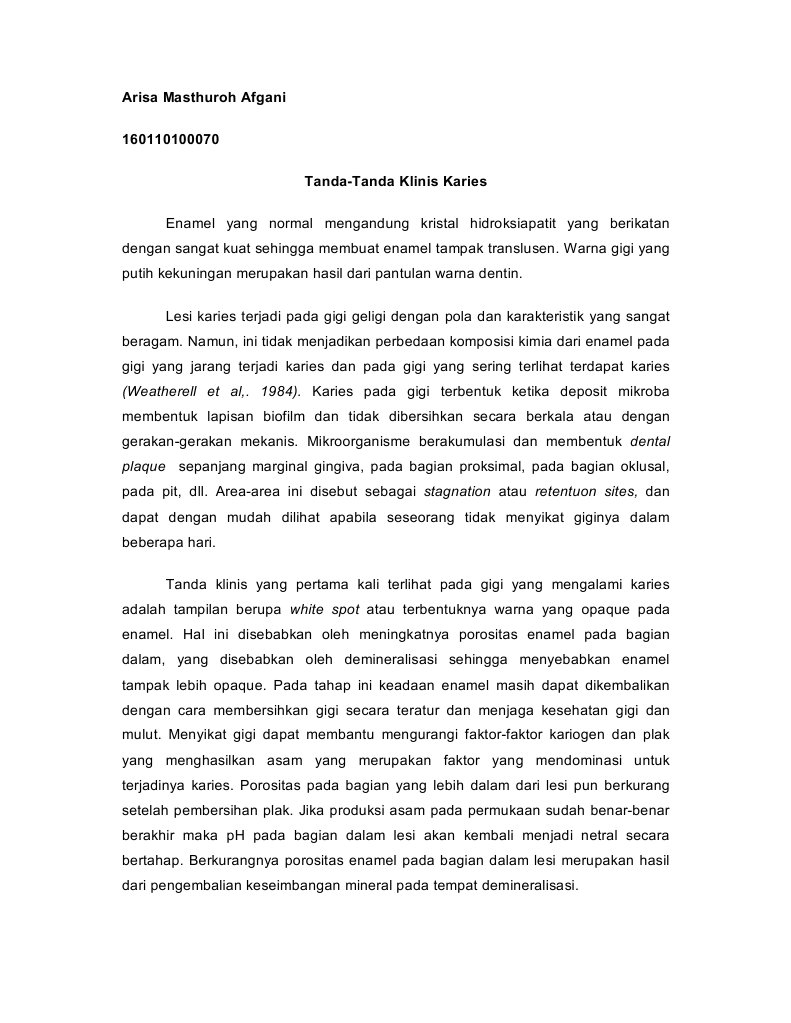 Gambaran klinis karies